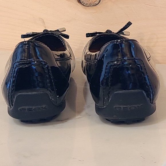 Geox Flat Shoes Patent Leather Slip On Womens 7 Made in Italy Black - Picture 7 of 11